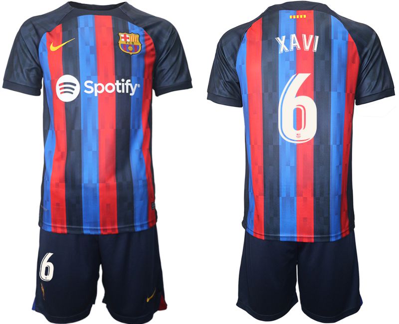 Men 2022-2023 Club Barcelona home blue 6 Soccer Jersey